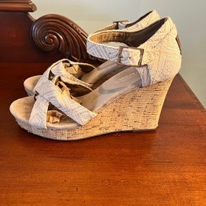 TOMS Sienna Woven Cork Platform Sandals Size 8 $50